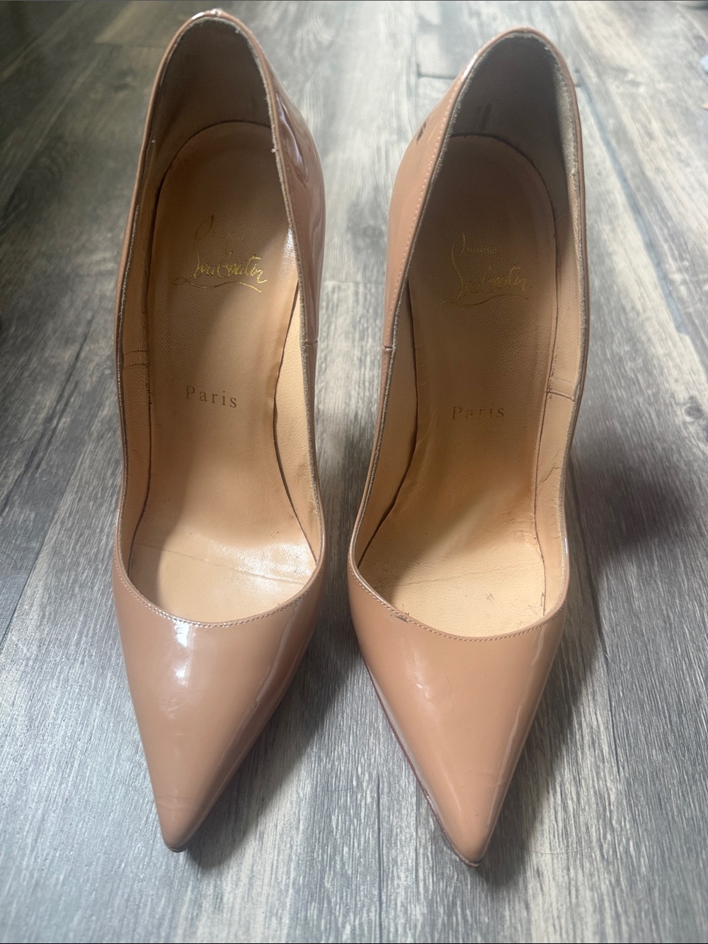 Christian Louboutin Blush Patent Pointed-Toe Pumps
